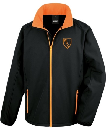 Core Printable Softshell Jacket : Black/Orange